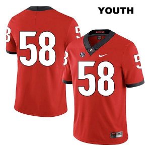Youth Georgia Bulldogs NCAA #58 Hayden Rubin Nike Stitched Red Legend Authentic No Name College Football Jersey IMP8854JD